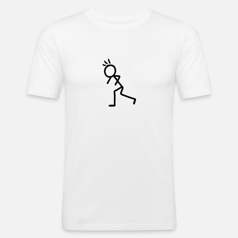 Strichmännchen - laufen - Männer Slim Fit T-Shirt - Weiß