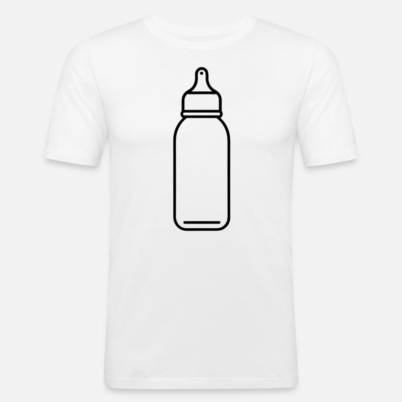 Flasche - Männer Slim Fit T-Shirt - Weiß