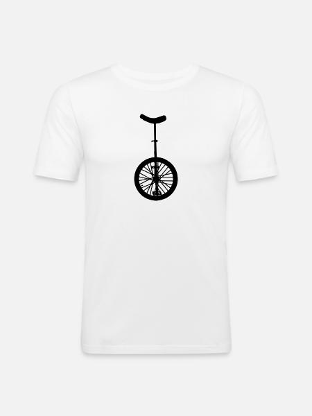 Einrad - Männer Slim Fit T-Shirt - Weiß