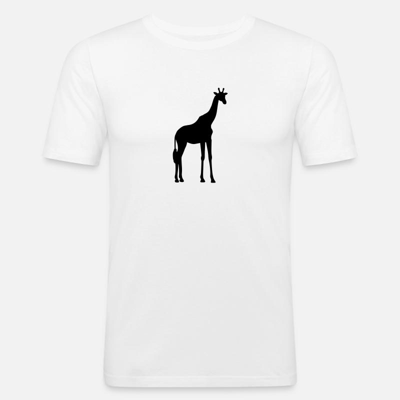 Giraffe - Männer Slim Fit T-Shirt - Weiß