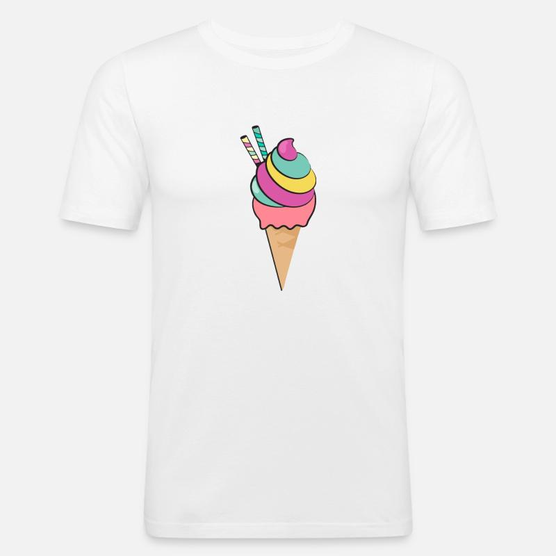 Eiscreme, Eistüte, Eis - Männer Slim Fit T-Shirt - Weiß