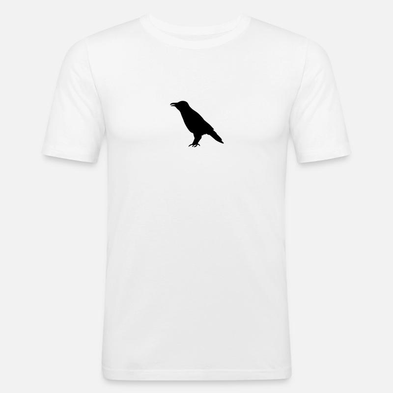 Krähe - Männer Slim Fit T-Shirt - Weiß