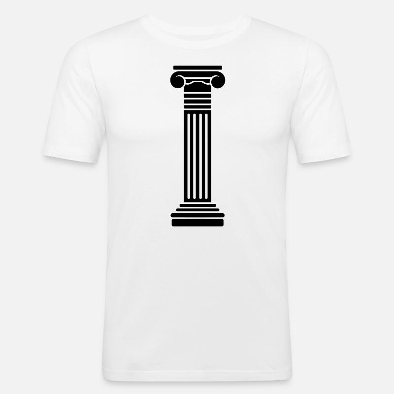 Griechische Säule - Männer Slim Fit T-Shirt - Weiß