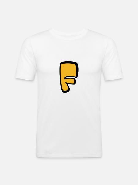 Alphabet F - Men's Slim Fit T-Shirt - white