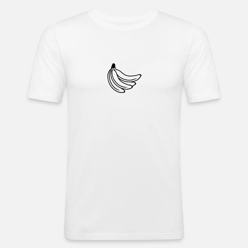 Bananas Bunch - Männer Slim Fit T-Shirt - Weiß