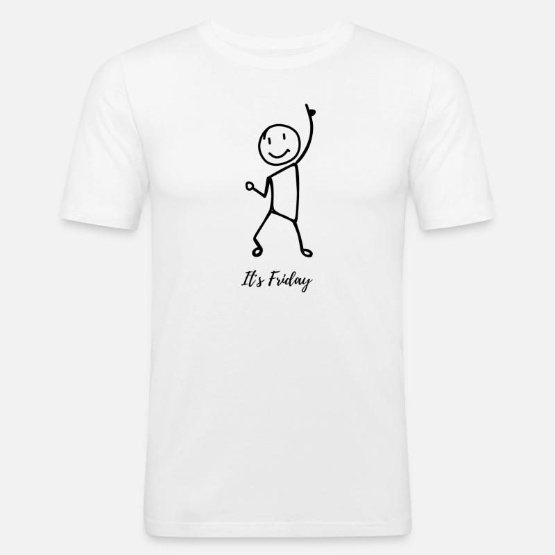 friday 1 - Männer Slim Fit T-Shirt - Weiß