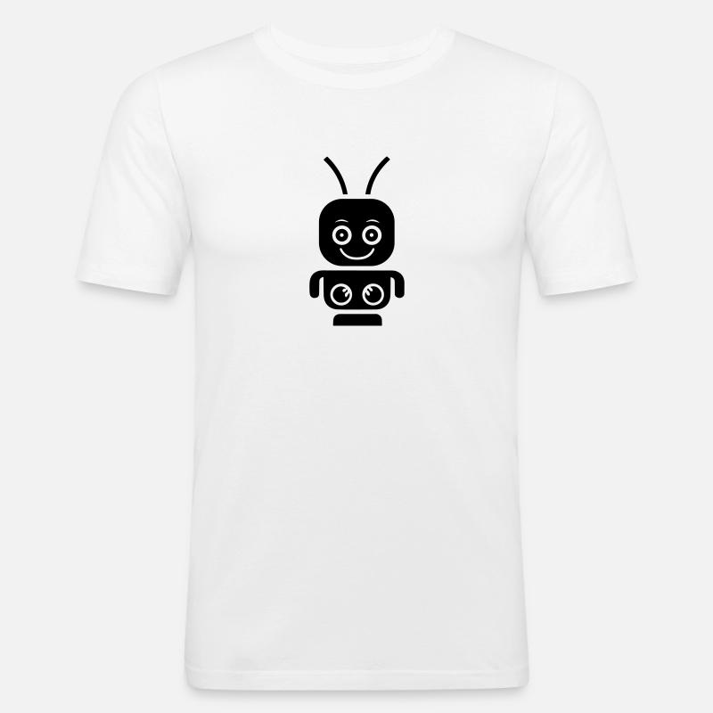 Roboter - Männer Slim Fit T-Shirt - Weiß