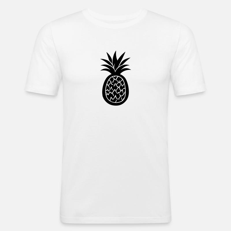 Ananas - Männer Slim Fit T-Shirt - Weiß