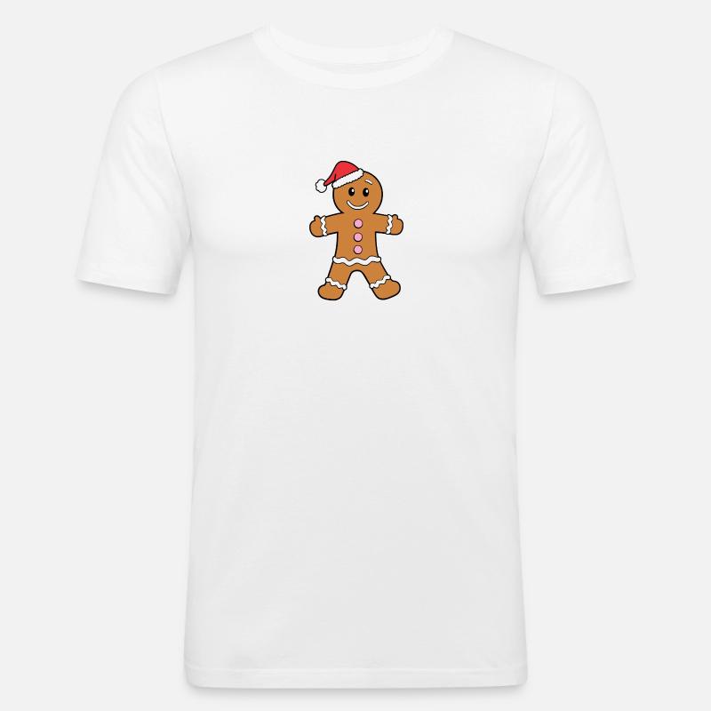 Lebkuchenmann - Männer Slim Fit T-Shirt - Weiß
