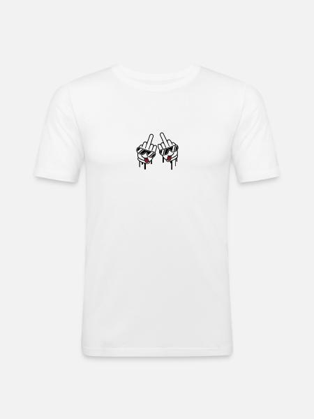 Cool Fuck Off Hands - Men's Slim Fit T-Shirt - white