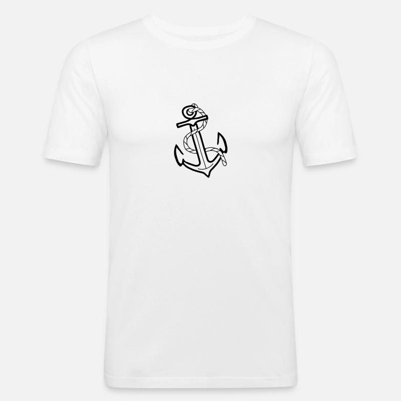 anker_a1 - Männer Slim Fit T-Shirt - Weiß