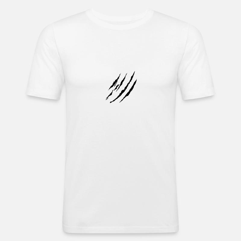 Kratzspuren - Männer Slim Fit T-Shirt - Weiß