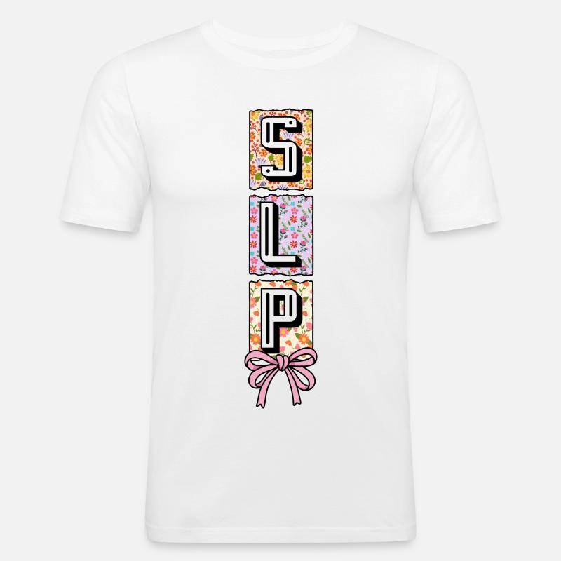 SLP Speech Language Pathology Speech Therapist - Men's Slim Fit T-Shirt - white