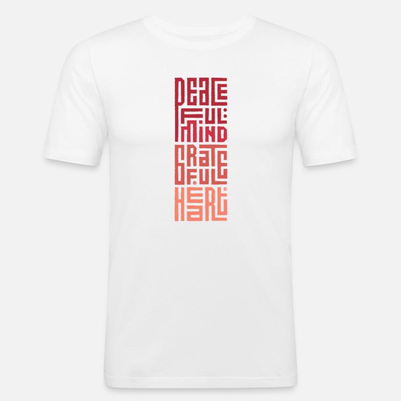 Friedlicher Geist Dankbares Herz - Männer Slim Fit T-Shirt - Weiß