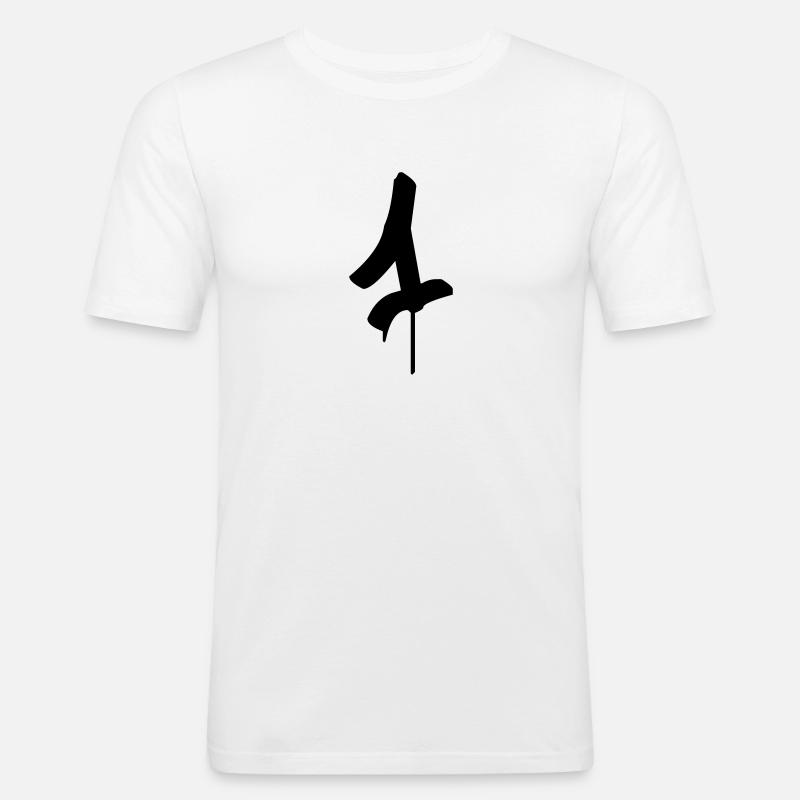Graffiti : 1 - Männer Slim Fit T-Shirt - Weiß