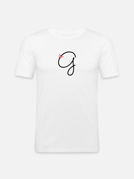 Buchstabe G Schmetterlingsbuchstabe - Männer Slim Fit T-Shirt - Weiß