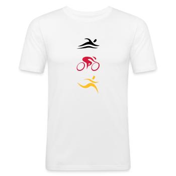 TRI Allemagne - T-shirt près du corps Homme - blanc - Devant - Nik (191cm)