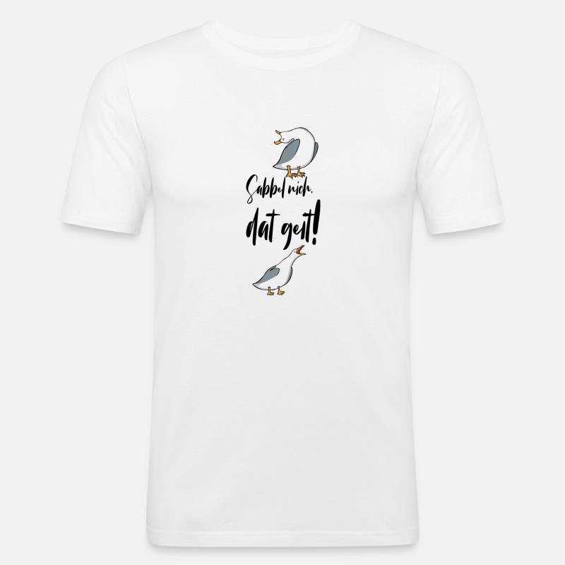 Sabbel nich dat geit - Männer Slim Fit T-Shirt - Weiß
