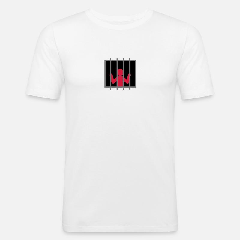 Captive Man - Männer Slim Fit T-Shirt - Weiß