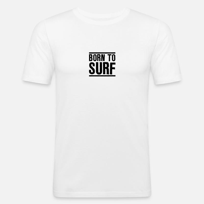 su07 born to surf - Männer Slim Fit T-Shirt - Weiß
