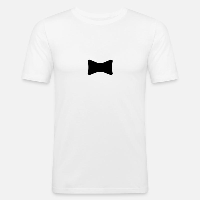 Fliege - Männer Slim Fit T-Shirt - Weiß