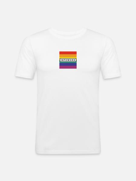 Infoworx Pride Month - Männer Slim Fit T-Shirt - Weiß