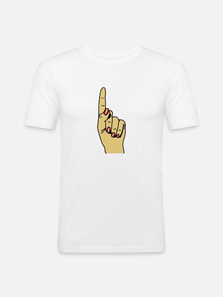 zeigefinger - Men's Slim Fit T-Shirt - white