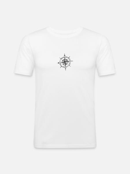 Compass, Retro - Men's Slim Fit T-Shirt - white
