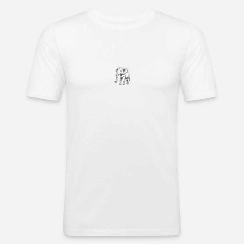 Elefant 1 - Männer Slim Fit T-Shirt - Weiß