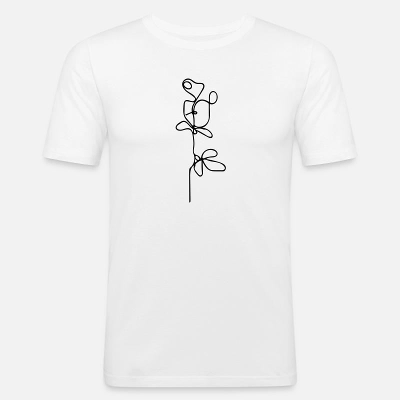 Blumengesicht - Männer Slim Fit T-Shirt - Weiß