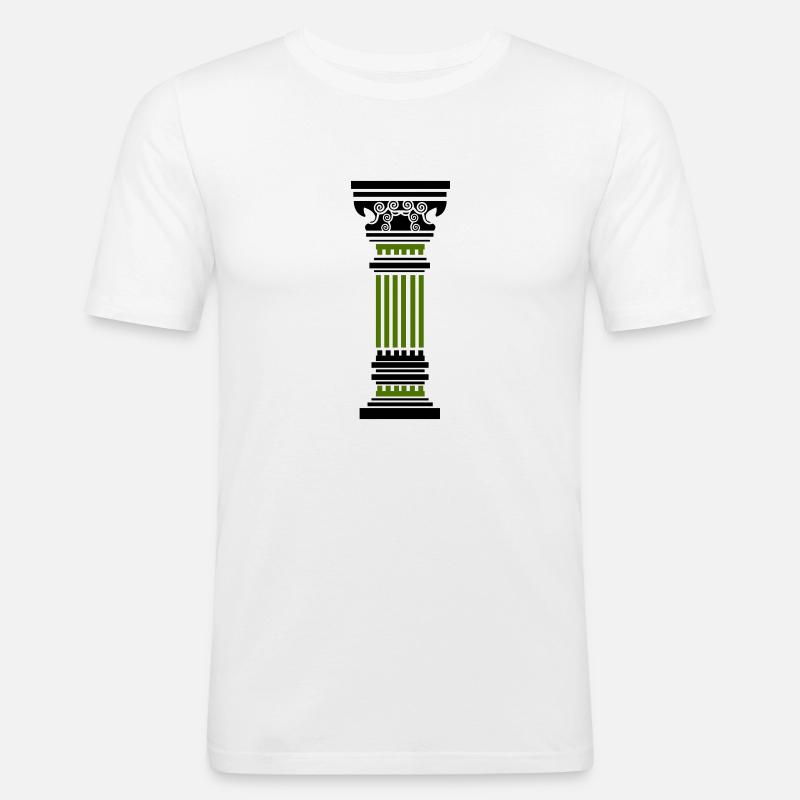 antike säule - Männer Slim Fit T-Shirt - Weiß