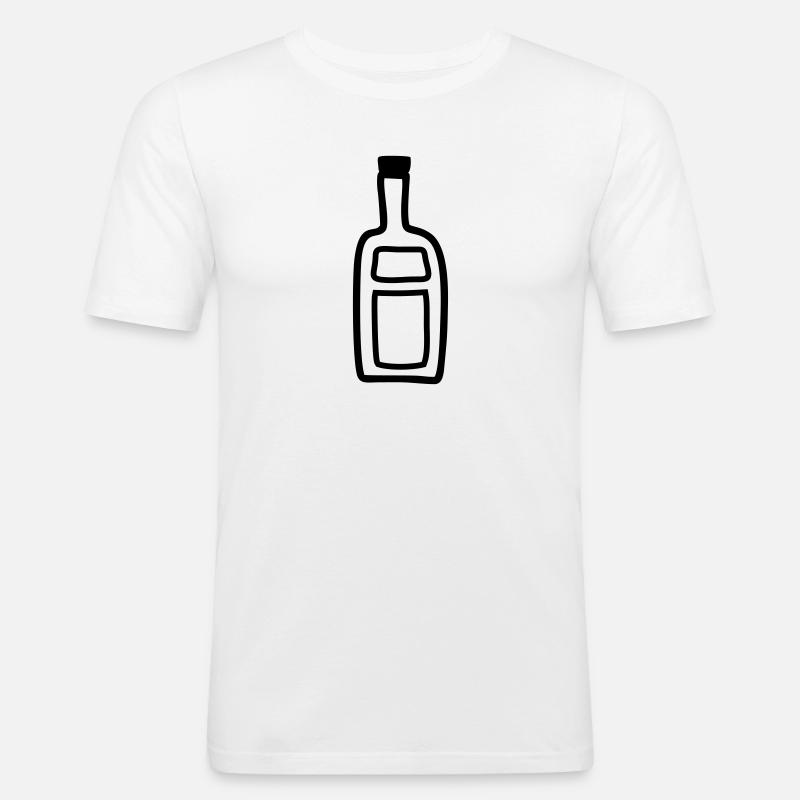 Flasche Alkohol - Männer Slim Fit T-Shirt - Weiß