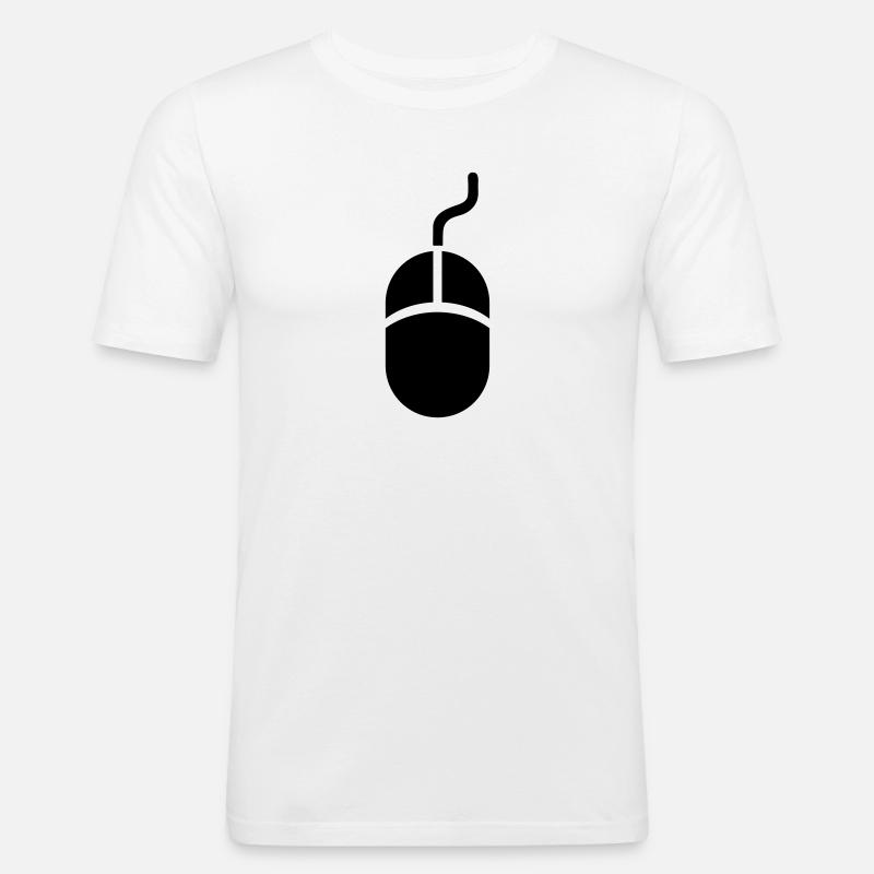 Maus - Männer Slim Fit T-Shirt - Weiß