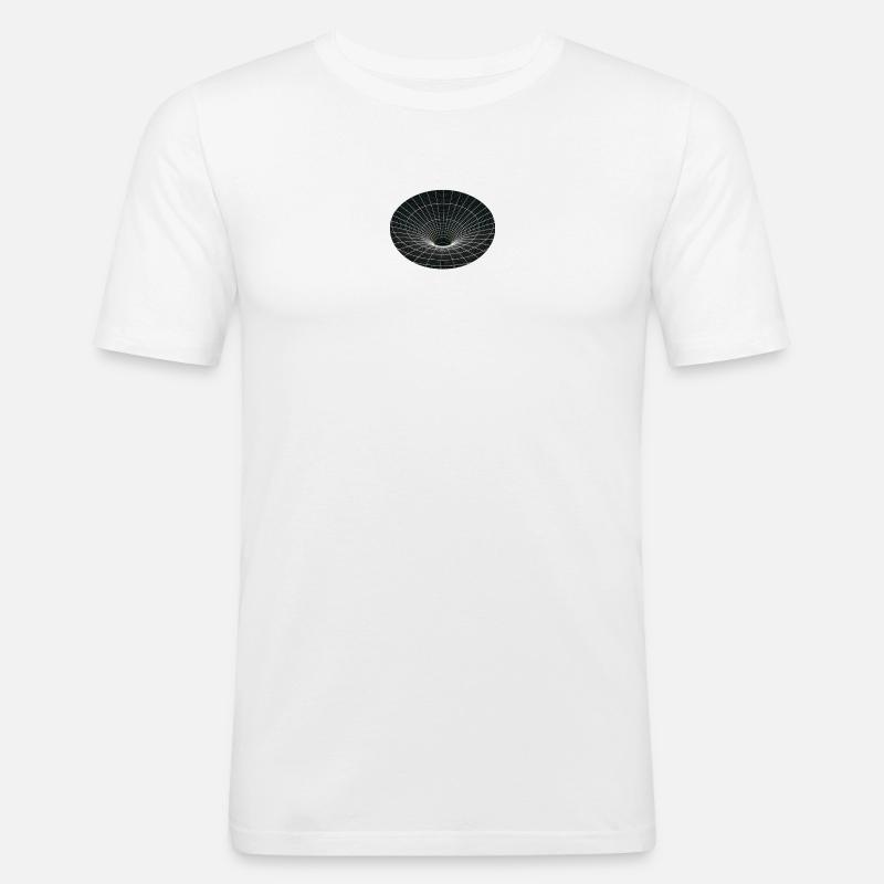 Vortex-Gitter Wurmloch - Männer Slim Fit T-Shirt - Weiß