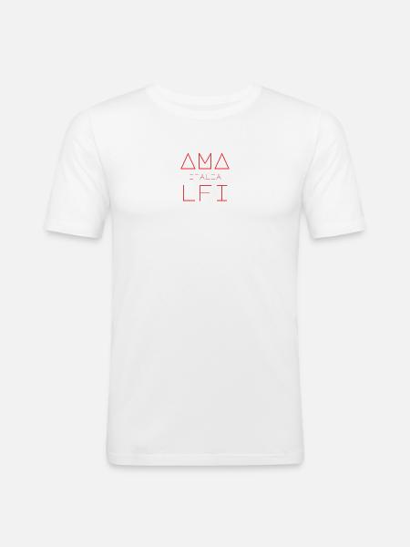 AMALFI ITALIA Kunstdesign - Männer Slim Fit T-Shirt - Weiß