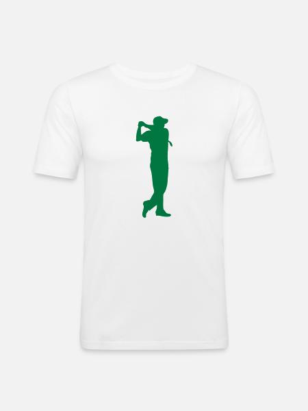 golf swing player player 210 - Men's Slim Fit T-Shirt - white