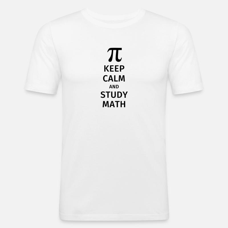 keep calm and study math - T-shirt près du corps Homme - blanc