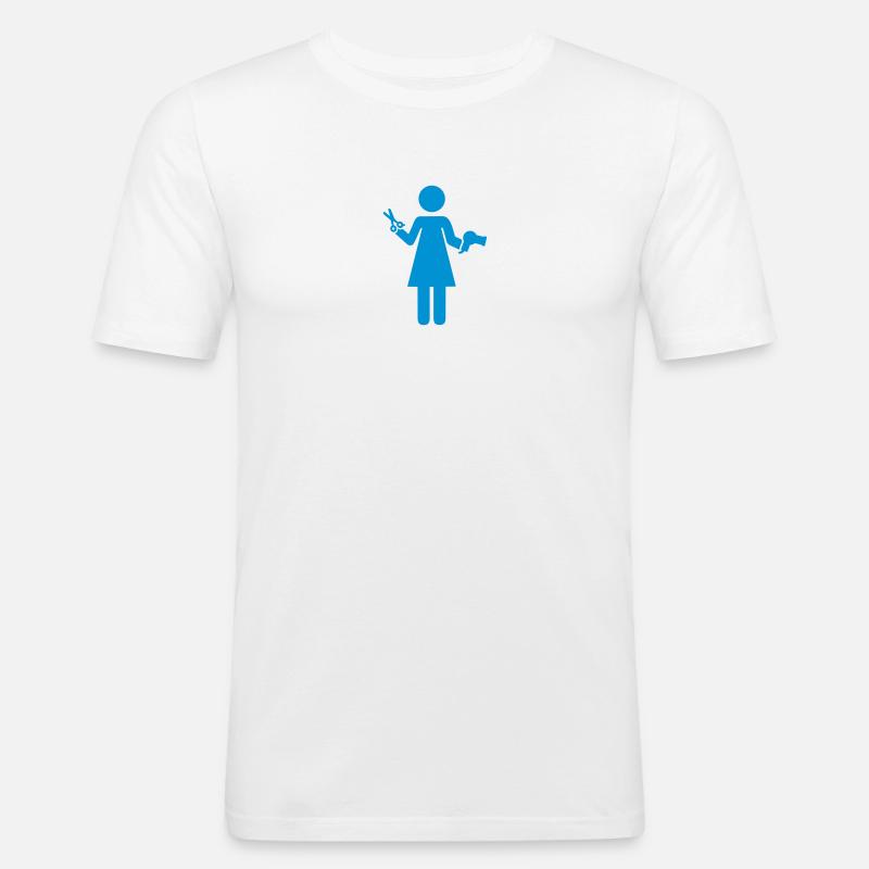 Friseur - Männer Slim Fit T-Shirt - Weiß
