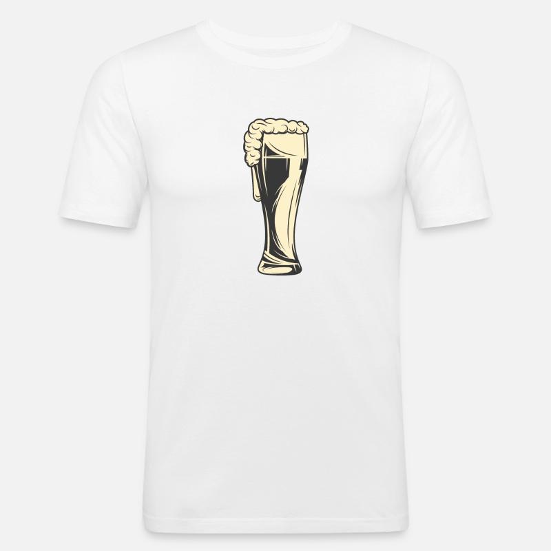 Bierglas - Männer Slim Fit T-Shirt - Weiß