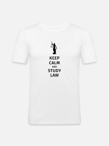 keep calm and study law - Men's Slim Fit T-Shirt - white