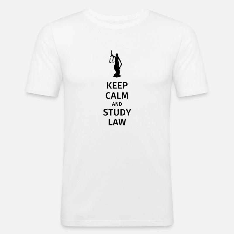 keep calm and study law - Männer Slim Fit T-Shirt - Weiß