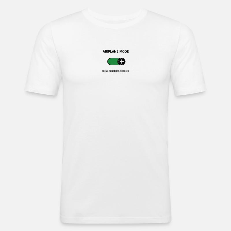 AIRPLANE MODE | Social Functions Disabled - Männer Slim Fit T-Shirt - Weiß