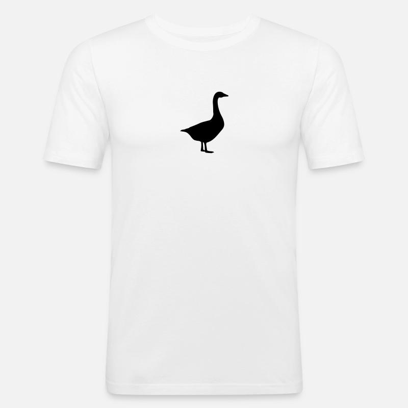 Gans - Männer Slim Fit T-Shirt - Weiß