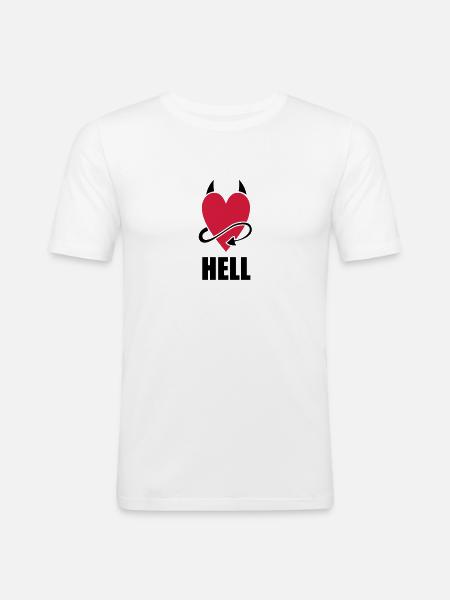 Heart Hell - Men's Slim Fit T-Shirt - white