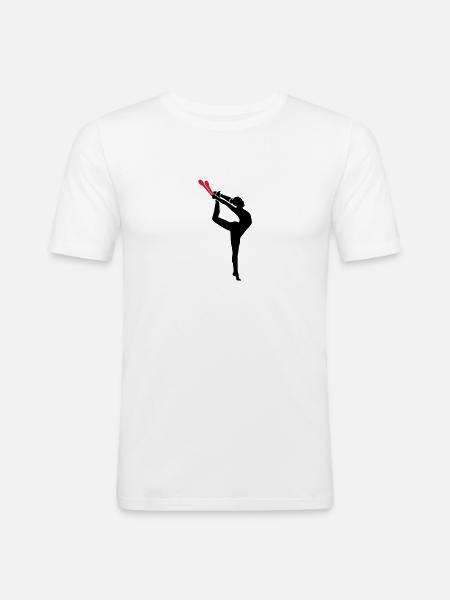 Gymnastik - Männer Slim Fit T-Shirt - Weiß