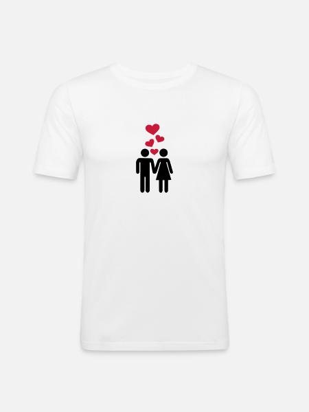 Paar Liebe - Männer Slim Fit T-Shirt - Weiß