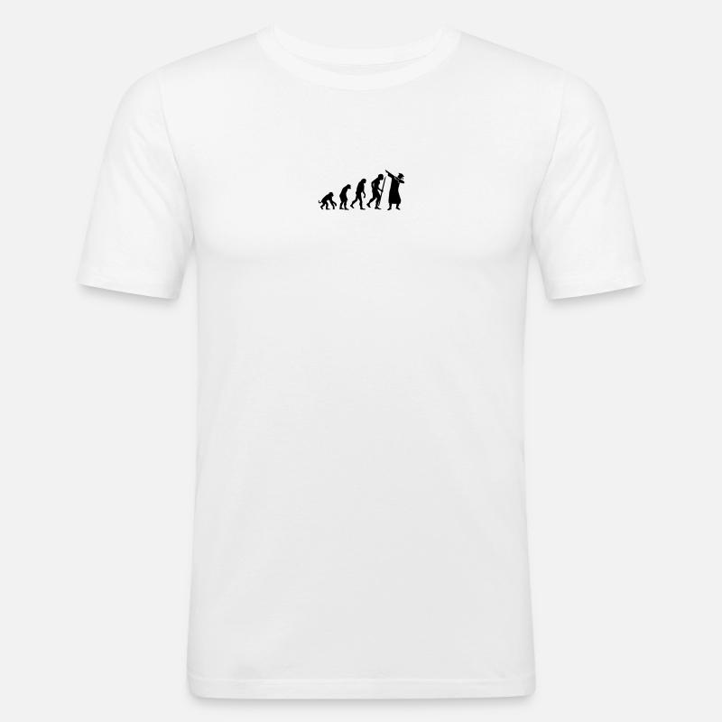 Evolution dab dabbing graduation college student - Männer Slim Fit T-Shirt - Weiß