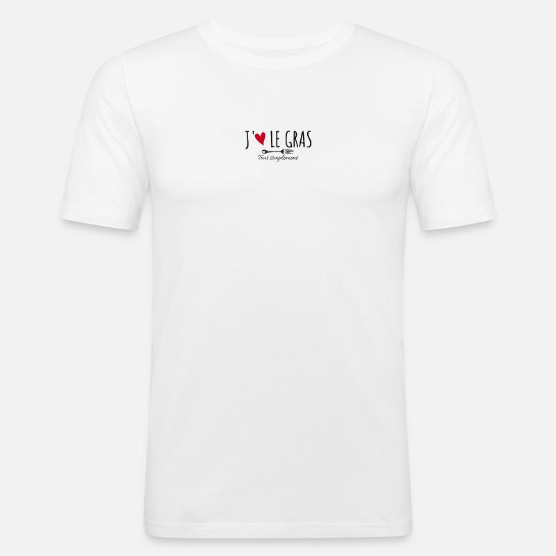 J'aime le gras tout simplement - T-shirt près du corps Homme - blanc
