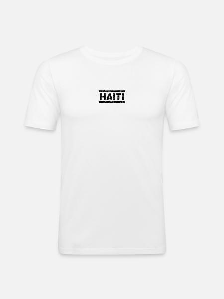 Haïti - T-shirt près du corps Homme - blanc
