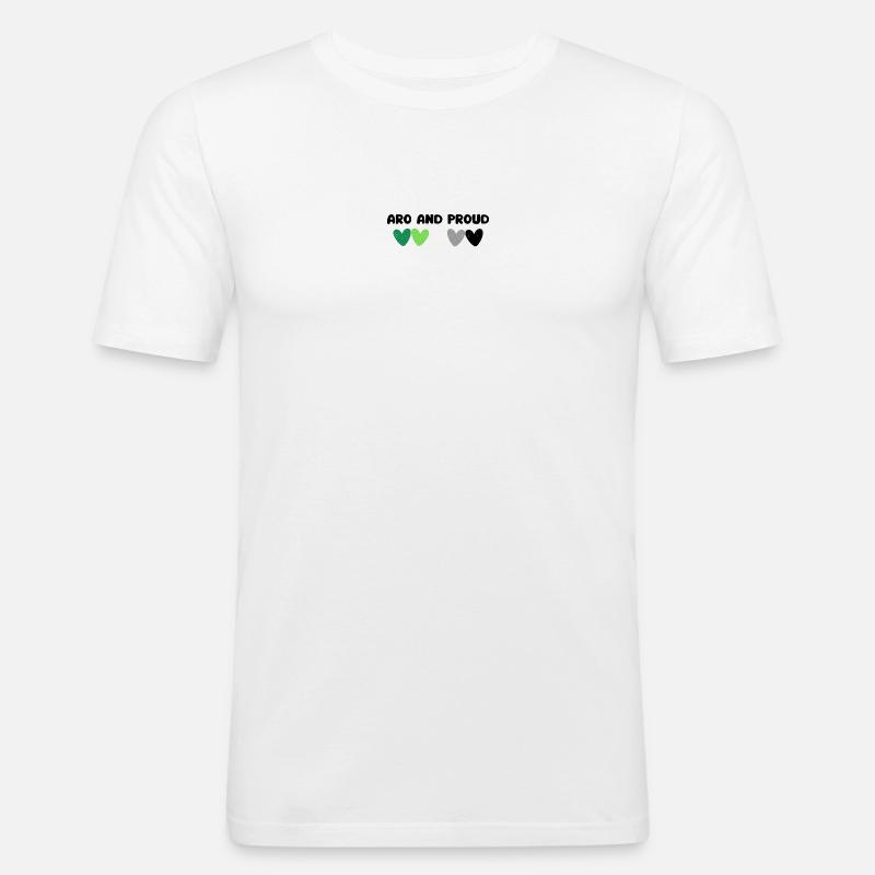 Aromantisch und stolz - Männer Slim Fit T-Shirt - Weiß